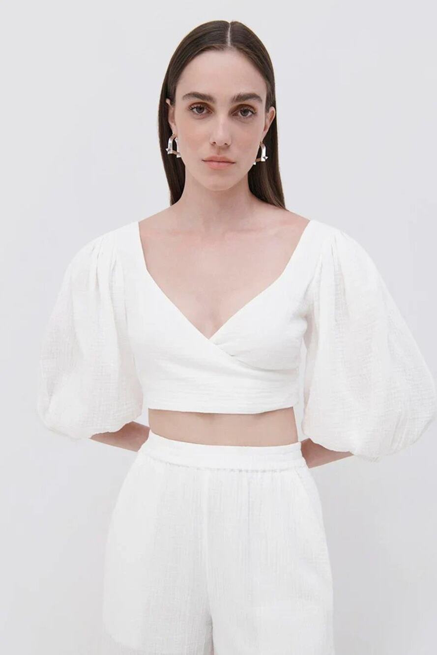Jonathan Simkhai NWT MSRP$245 Mila Gauze Coverup Top sz L